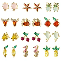 european and american same style ocean ladies earrings cute colorful zircon animal earrings summer creative high quality jewelry