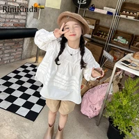 2022 autumn new casual boys shirts baby children cotton full sleeve blouse for kids boys cute brief girls blouses tops