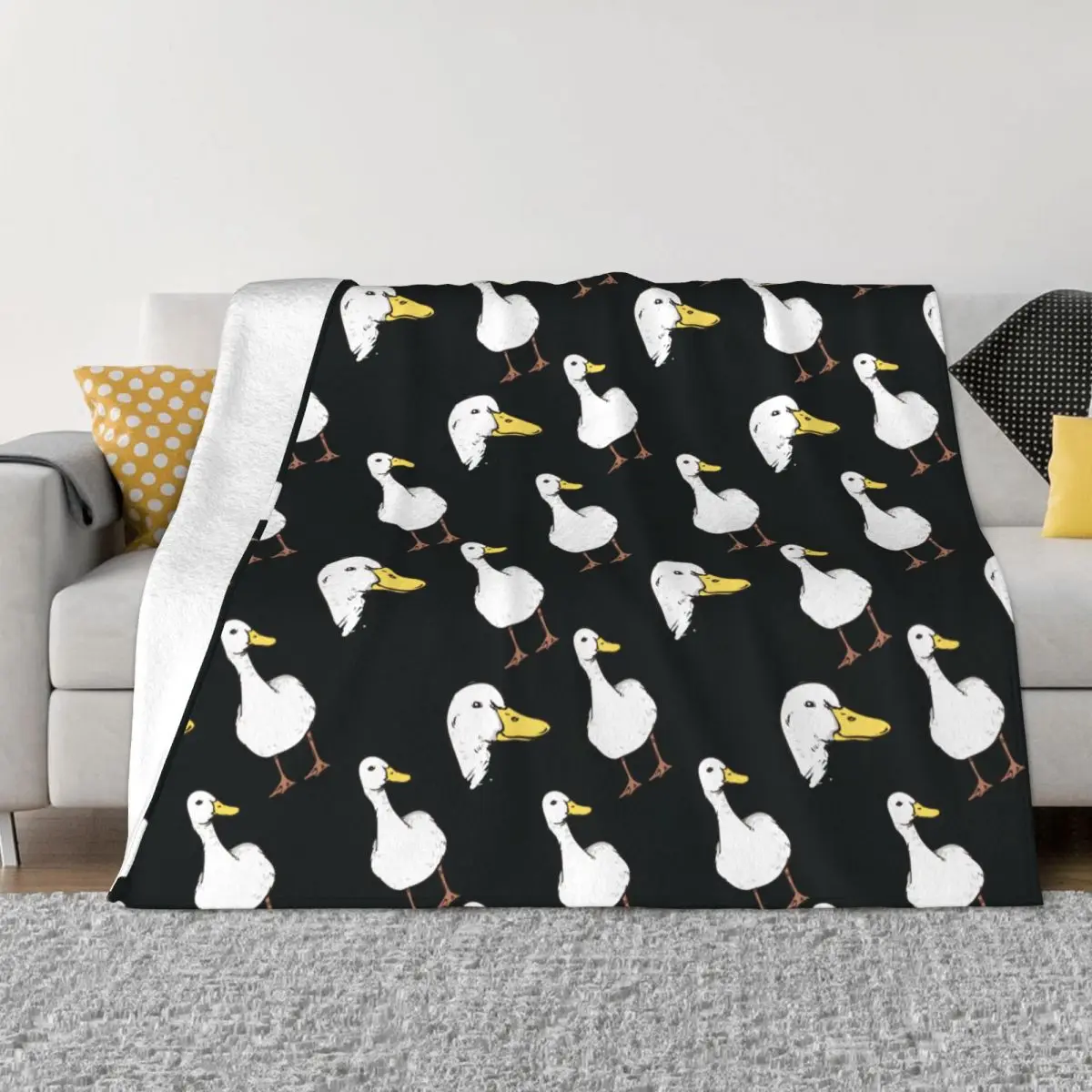 

Goose Duck Bird Blankets Flannel Winter Cartoon Breathable Super Warm Throw Blankets for Bedding Outdoor Plush Thin Quilt