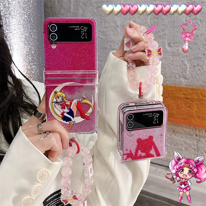 

Personalized Cartoon Girl Phone Case for Samsung Galaxy Z Flip 5 4 3 Protective Back Cover for ZFlip3 ZFlip4 ZFlip5 Case Shell