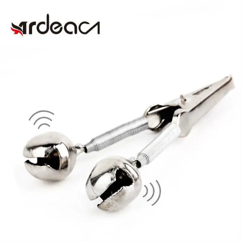 

ARDEA Rod Tip Clips Tool Fishing Alert Bell 14g Twin Spiral Bells Tackle Stainless Steel Alarm Outdoor Night Carp Rod Clamp Ring