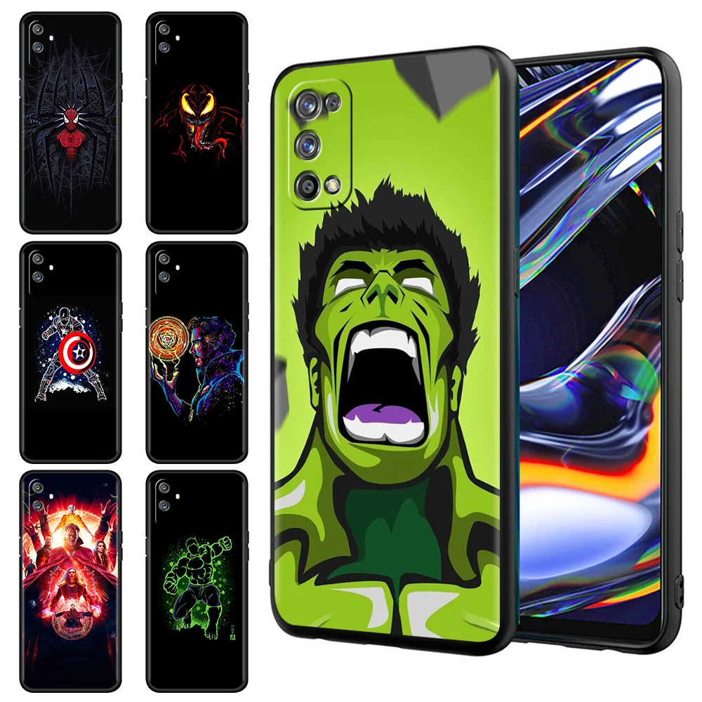 

Black Case for Realme C3 8 7 6 Pro C21 C11 XT C21Y Waterproof Phone Coque C35 C12 C15 GT Master Shell Cover The Avengers Thanos
