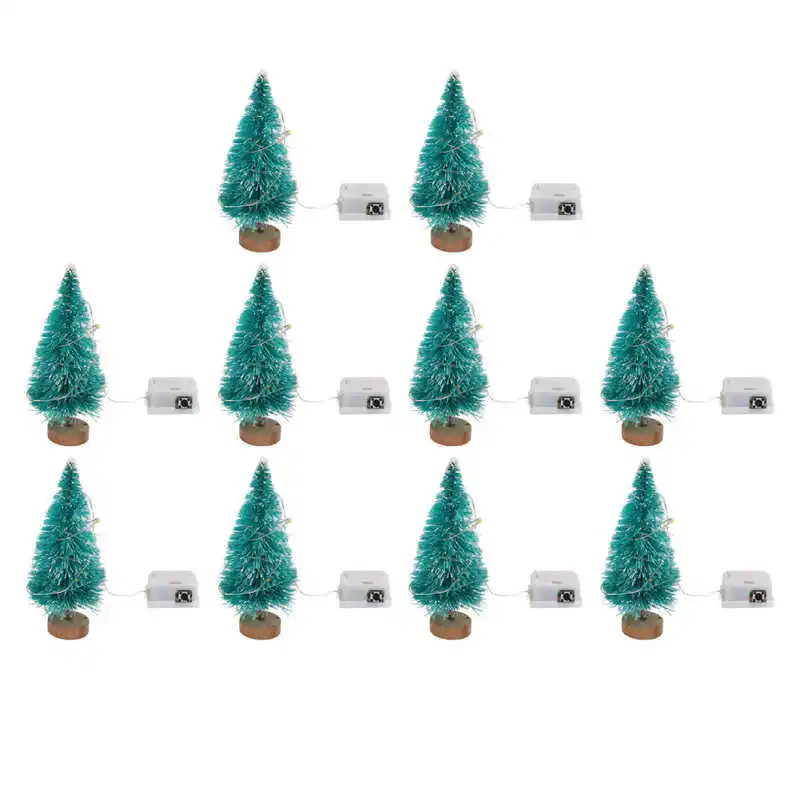 

10Pcs Dollhouse Christmas Tree 1:12 Miniature Christmas Tree With LED Light Doll House Miniature Decoration