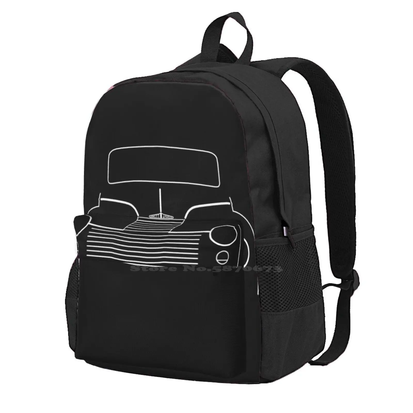 Jowett Javelin 1940S-1950S Classic British Car White Outline Graphic Hot Sale Backpack Fashion Bags Jowett Javelin Yorkshire