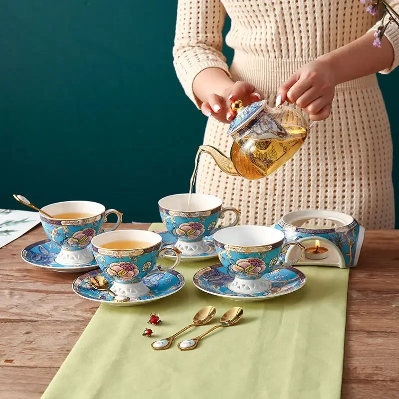Набор для послеобеденного чая в европейском стиле чашка с цветами и фруктами