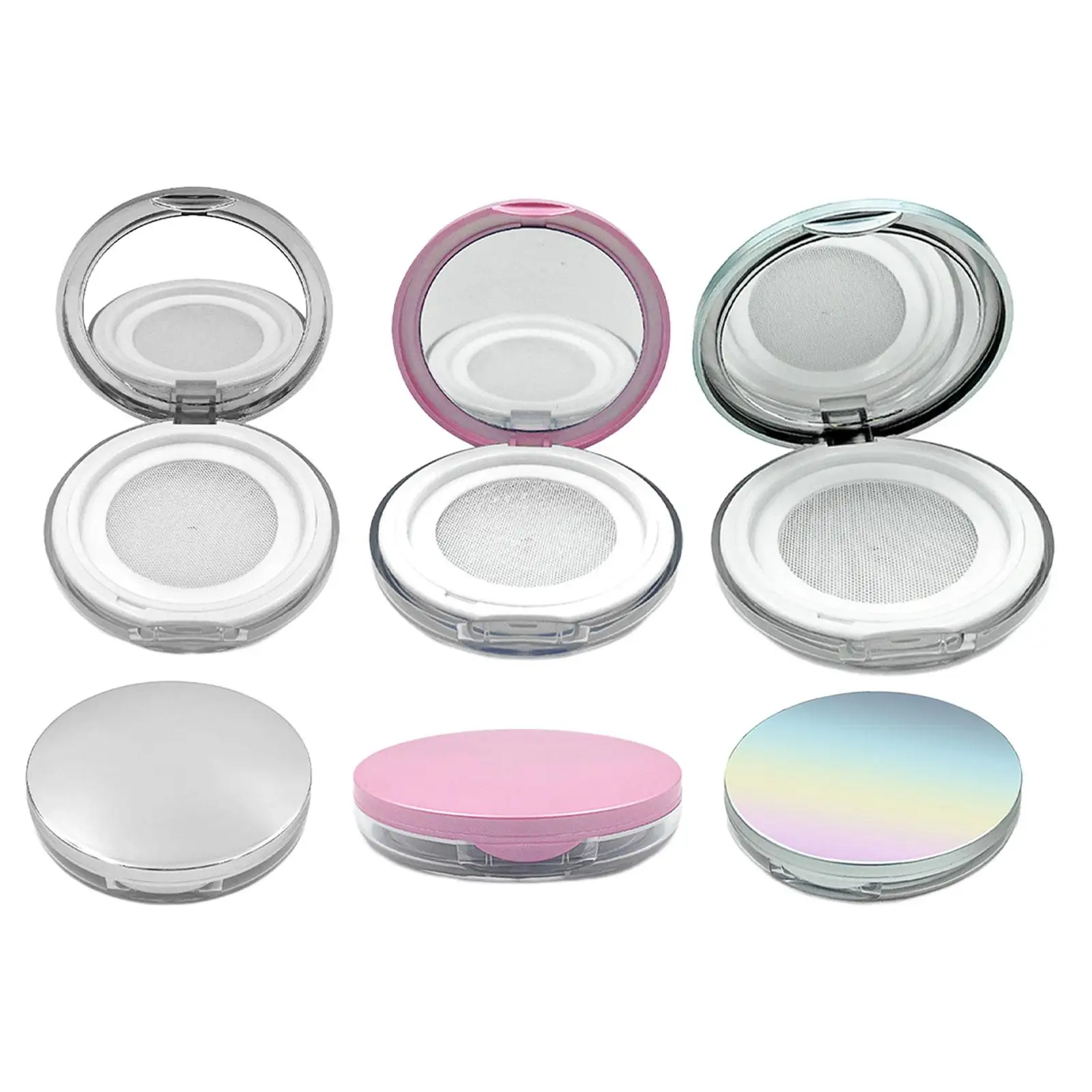 

2 Pieces Makeup Loose Powder Case Container Compact 3G Travel Multifunctional Accessory Airtight Lid Washable Portable 7.6x1.6cm