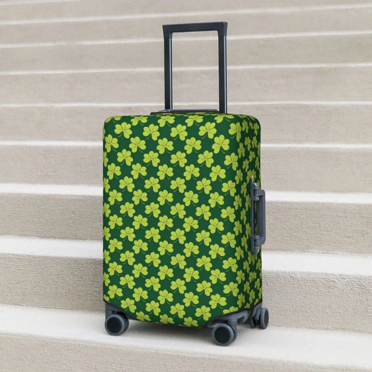 

Clover Shamrock Suitcase Cover Cute Green Leaf Business Holiday Practical Luggage Supplies Protection