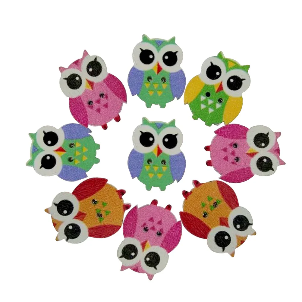

Buttons Wooden Button Crafts Wood Craft Shaped Diy Painting Plain 15Mm Two Hole Round Cartoon Sewing Owl Decorative Holes