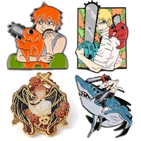 chainsaw man anime briefcase badges enamel pin womens brooch lapel pins for backpacks japanese manga jewelry accessories
