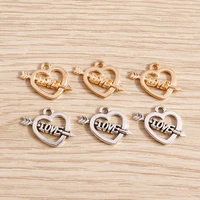 40pcs 19x14mm cute alloy love heart charms pendants for making women fashion earrings necklaces diy bracelets jewelry findings