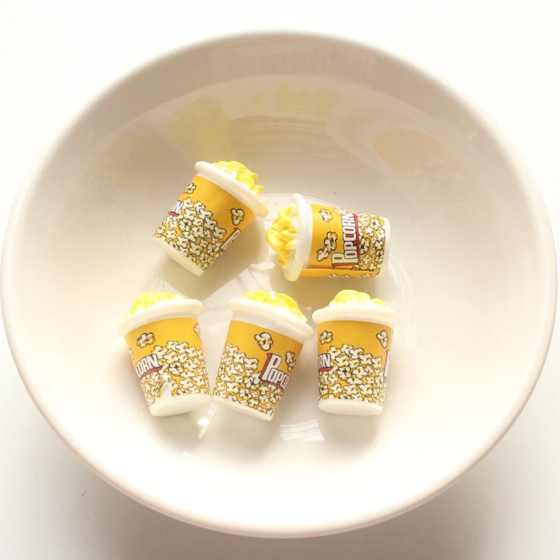 10 шт. 19*25 мм мини-попкорн искусственный 3D из смолы в форме продуктов питания DIY