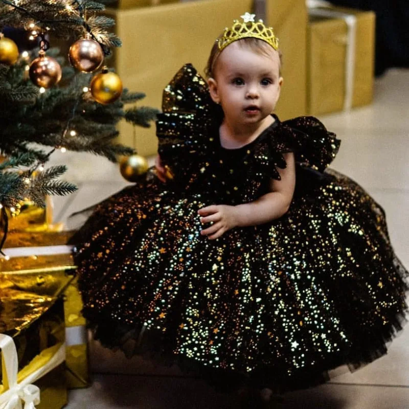 

Toddler Baby Girl Princess Dress Girls1st 2th Birthday Party Shiny Dress Christmas Halloween Dress Girl Dresses 12 Months Dress