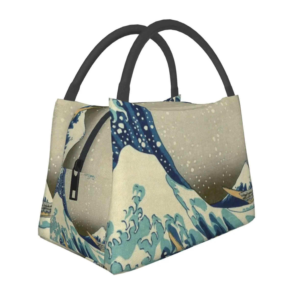 

The Great Wave Lunch Bag Painting Vintage Lunch Box For Unisex Picnic Convenient Cooler Bag Oxford Designer Tote Food Bags