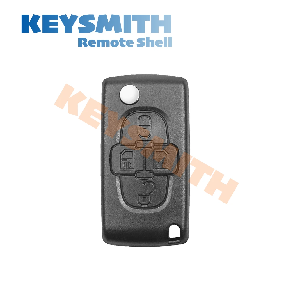 KEYSMITH 4-кнопочный выкидной корпус ключа-пульта для Peugeot 1007, Citroen C8, Fiat, с необработанным лезвием CE0523 CE0536, замена (art.: 3920dc3f4d69a) - 3920dc3f4d69a