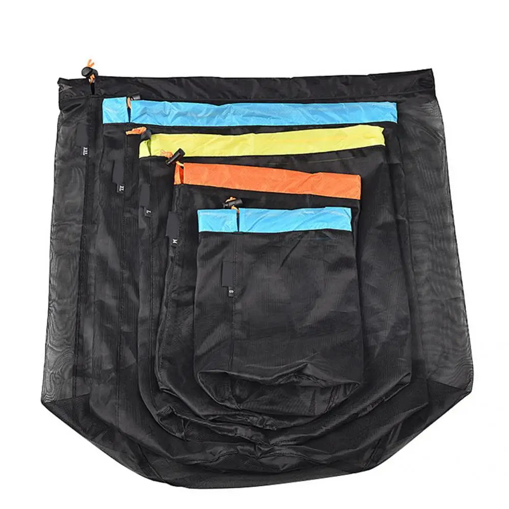 

5Pcs Practical Mesh Sack Drawstring Unique Fine Workmanship Drawstring Mesh Bag