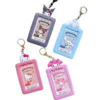kawaii sanrio cartoon hellokittys mymelody card holder photo pendant keychain card holder cute anime anti lost meal card holder