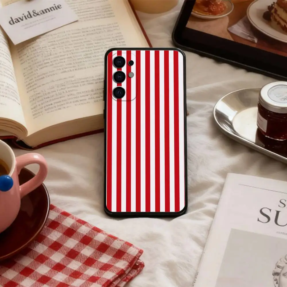 Фото Чехол для телефона B-Burgundy W-White Stripe для Samsung S 25,24,23,22,30,21,10,9,Ultra,Plus,Lite,FE,4,5 G, мягкий черный чехол №2