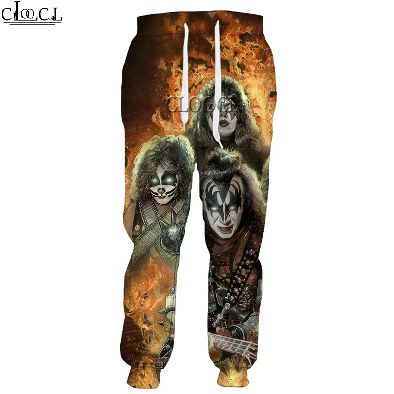 

HX Newest Hip Hop Rock Metal Kiss Band Trousers Men Women 3D Print Funny Fashion Harajuku Trousers Autumn Streetwear Sweatpants