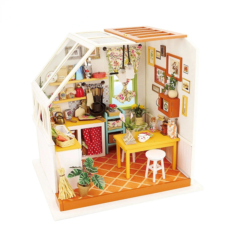 

Wooden Dollhouse With Furnitures Birthday Gift DG105