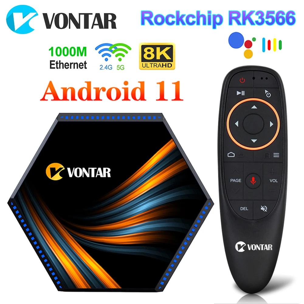 VONTAR KK MAX Smart TV กล่อง Android 11 8GB RAM 128GB 64GB 4GB 32GB RK3566 2.4G และ5Ghz WiFi 1000M LAN BT 4K 8K TVBOX ชุดกล่องด้านบน