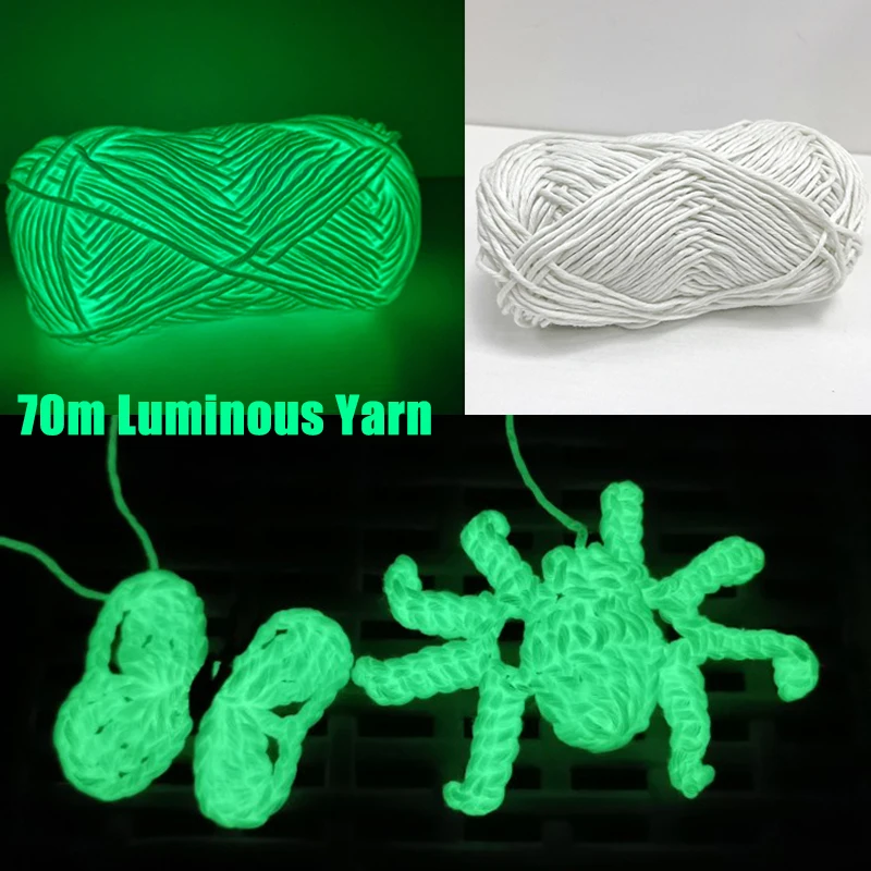 1 Roll Polyester Luminous Yarn DIY Knitting Braided Crochet Glowing Yarn Carpet Sweater Keychain Ornament Thread Glow In Dark