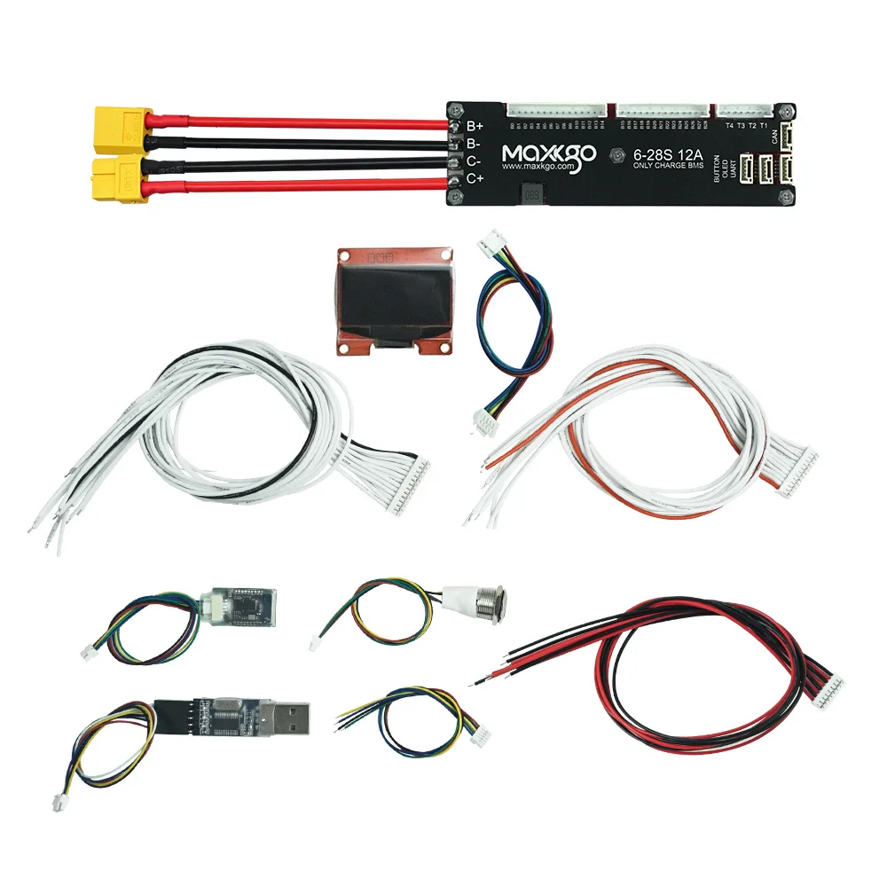 Плата MAXKGO BMS 6S-28S 12A Smart на базе порт VESC CAN UART связь пассивный баланс для
