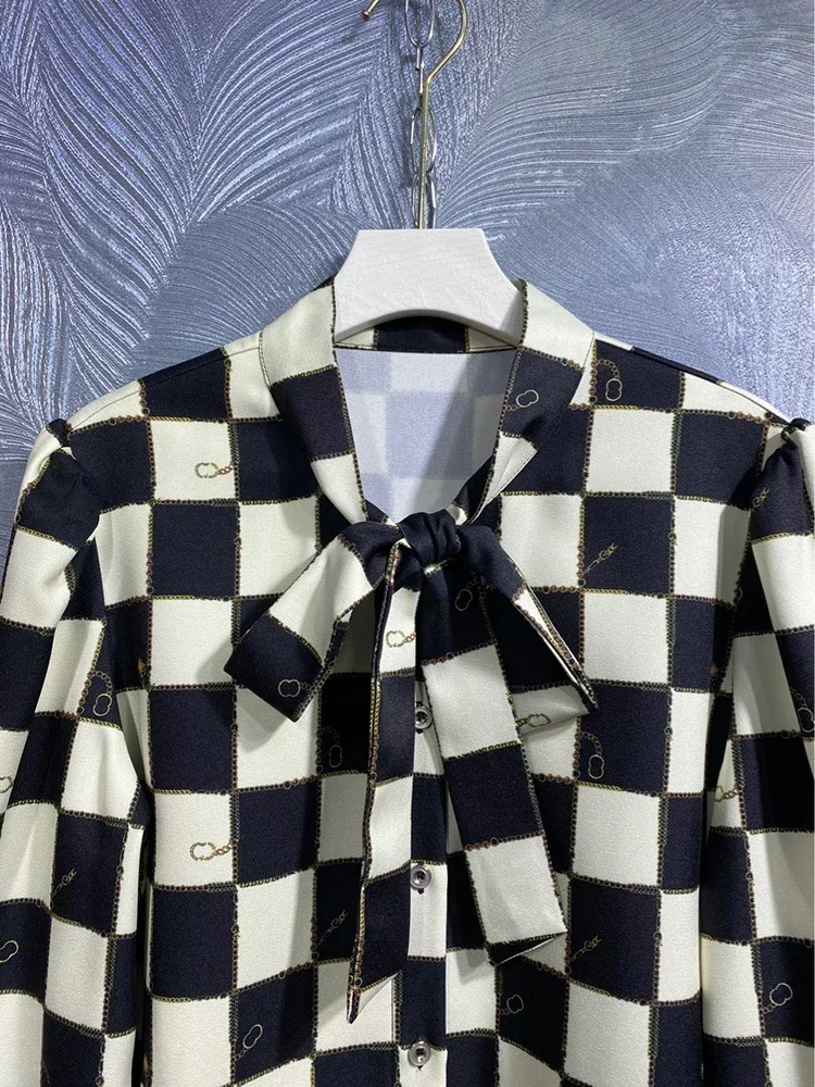 Модное Длинное Платье с пышными рукавами и цветочным принтом новинка весны 2024