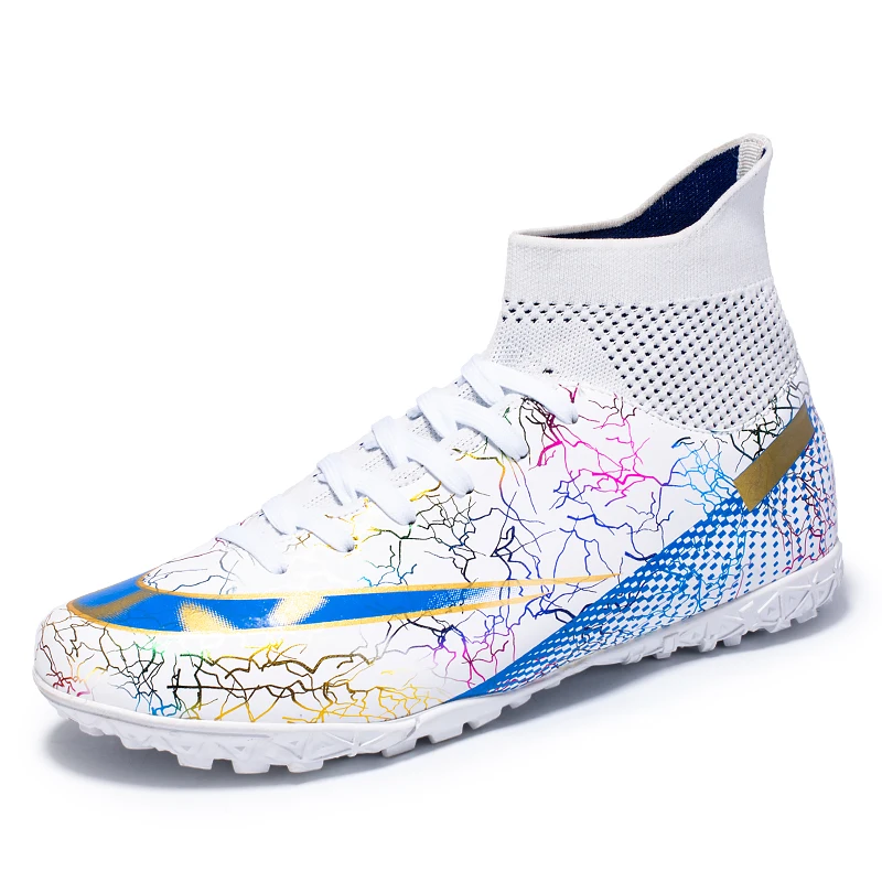 Men Soccer Shoes Kids Football Ankle Boots Children Leather Soccer Training Sneakers Outdoor Football Cleats Shoes Big SZ 32-48