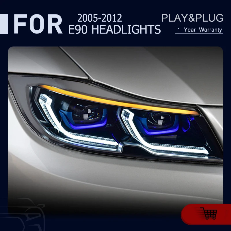 Автомобильный Стайлинг для BMW 3 серии E90 2005-2012 320i 325i фары DRL сигнал поворота Дальний