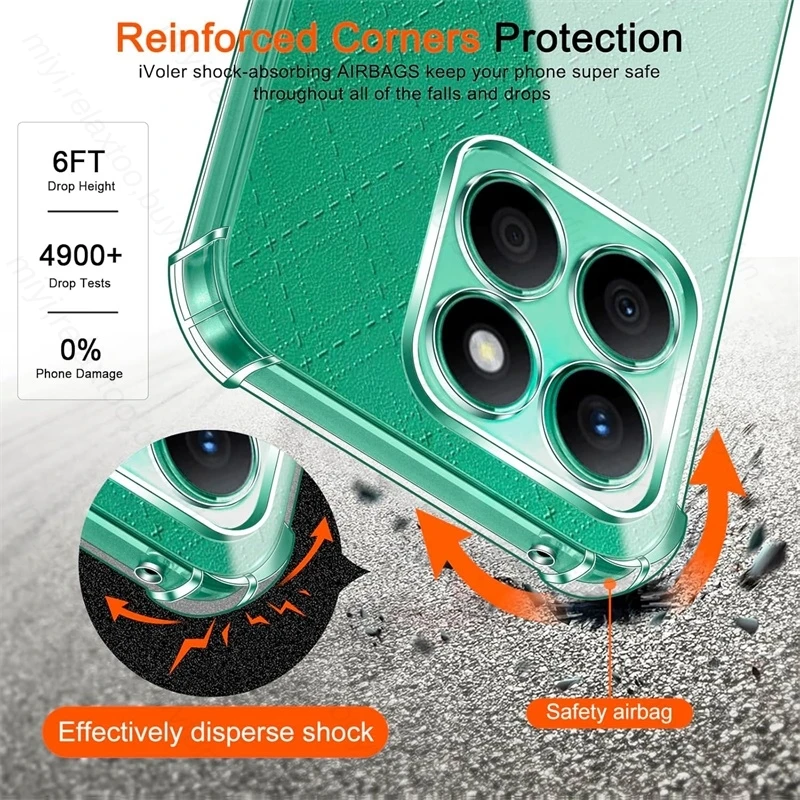 Роскошный силиконовый мягкий чехол с подушкой безопасности для Honor 200 Smart 5G