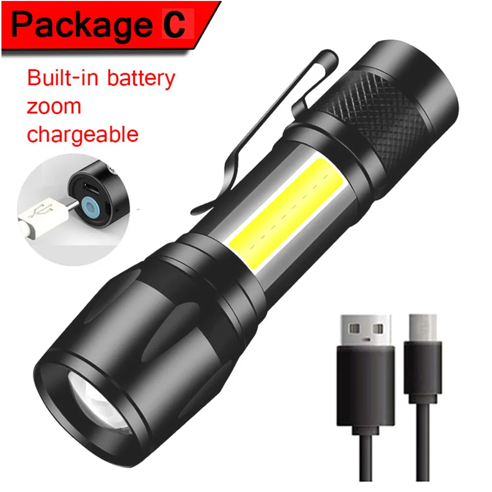 

USB перезаряжаемый фонарик T6 COB