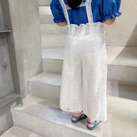 2022 summer new fashion girls overalls kids fashion lace wide leg pants girls anti mosquito pants trousers tide boutiqueclothing