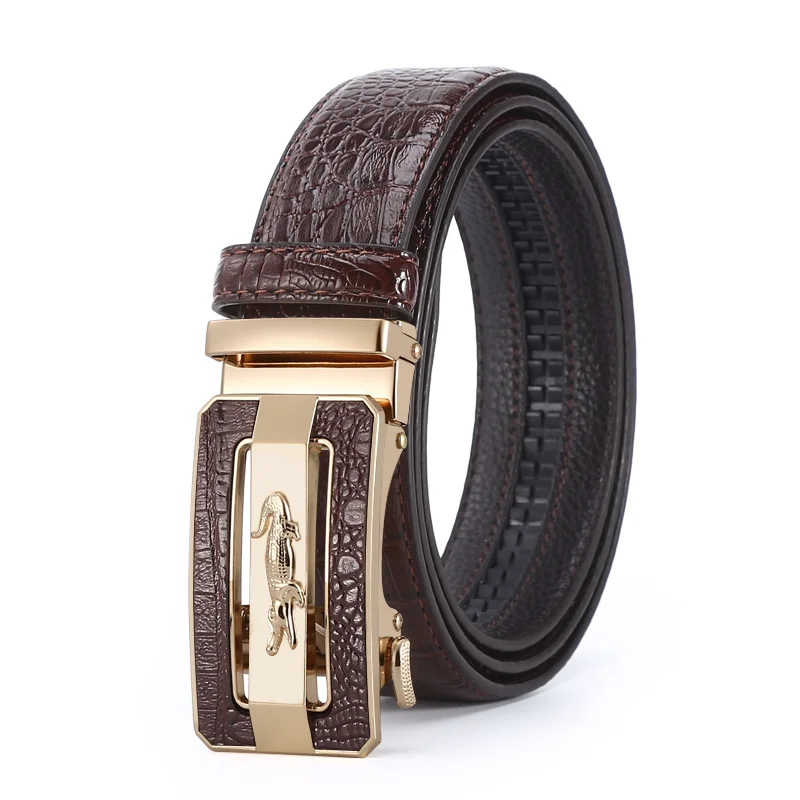 Men Belts Automatic Buckle Belt enune Leater i Quality Belts Leater Strap Casual Buises for Jeans