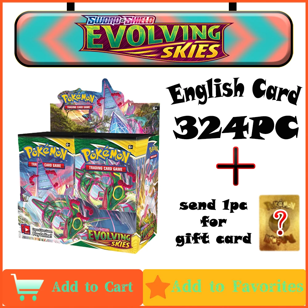 

Carte Pokémon TCG: Sword & Shield-Evolving Skies Booster Display Box (36 Packs) Card Pikachu Pokemon Game Kids Toys Cards