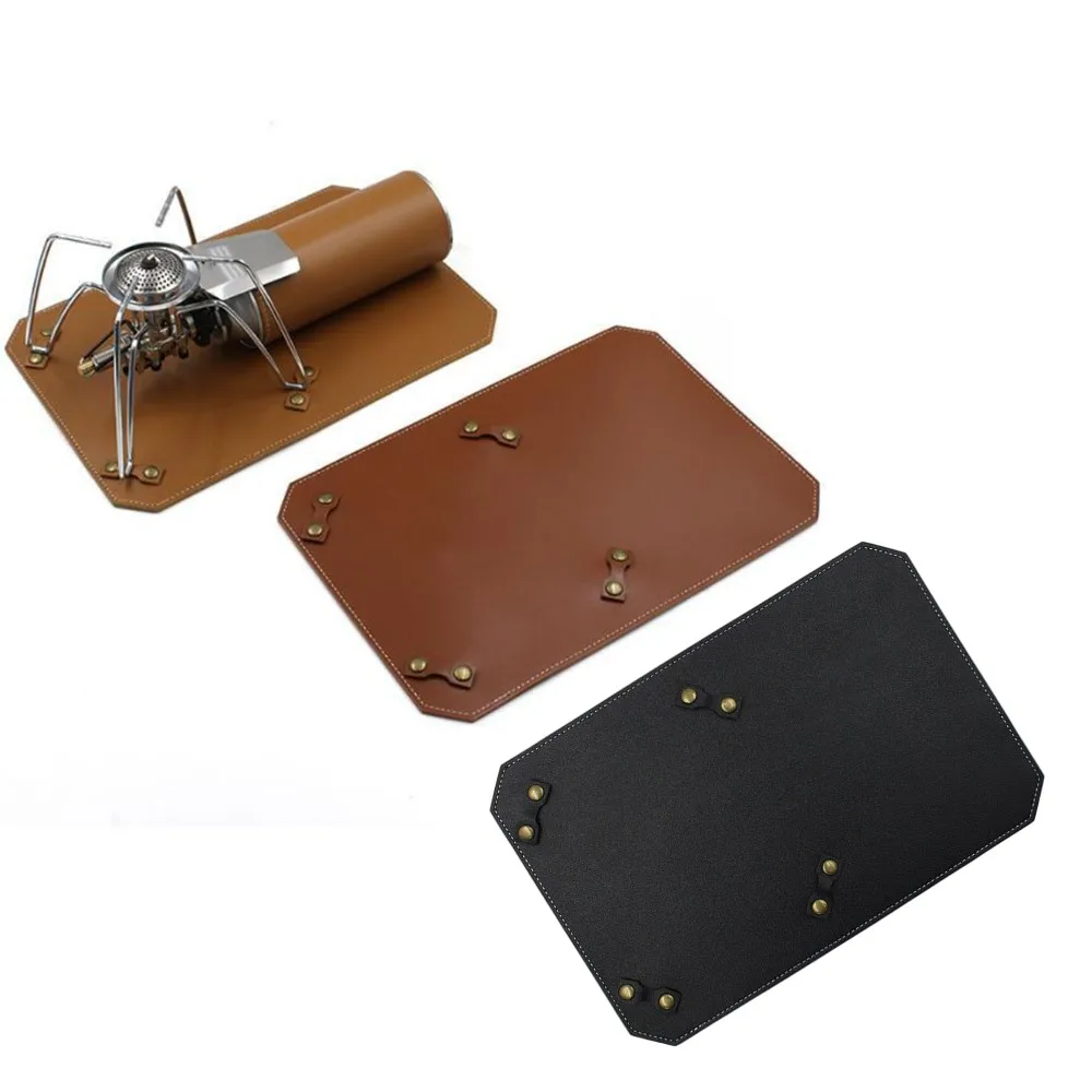 

Gas Cylinder Anti-slip Mat Tanned Leather Pedestal Pad Outdoor Camping Cooking Non-slip Mats for SOTO ST310 Stoves