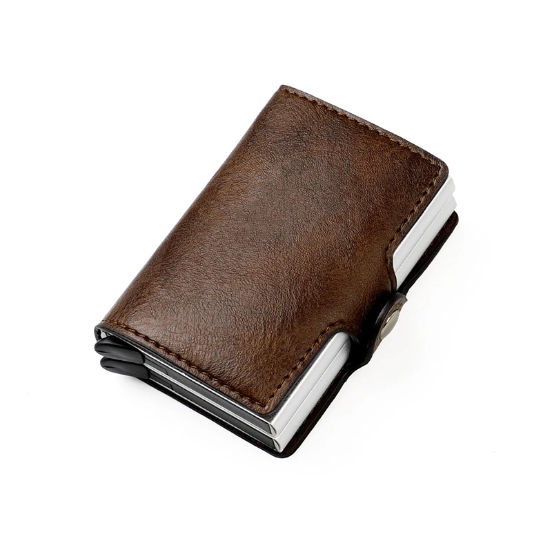 

New Design Rfid Blocking Men's Credit Carbon Fiber Vintage Leather Wallets Card Holder for Women Mini Wallet Man Money Clip Bags
