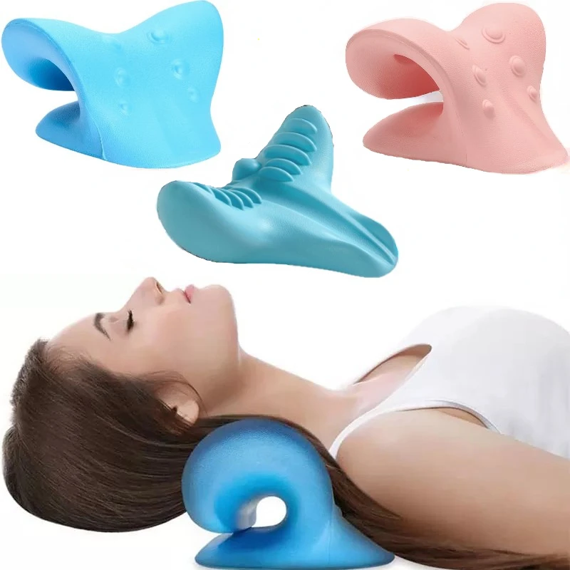 

Neck Pillow Shoulder Stretcher Relaxer Cervical Spine Correction Chiropractic Traction Device Pain Relief Massage Pillows Gifts
