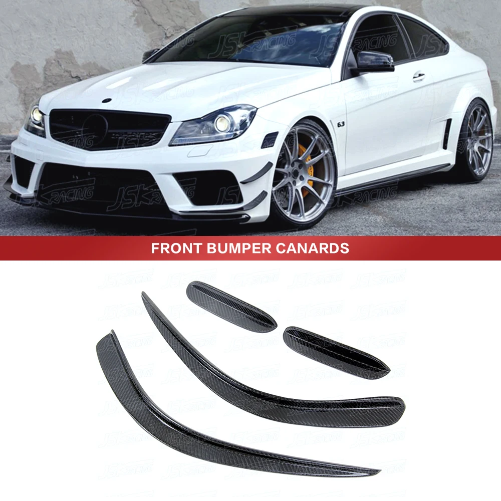 

B S Style Real Carbon Fiber Front Bumper Canards For Mercedes Benz C-Class W204 Amg C63 2011-2014