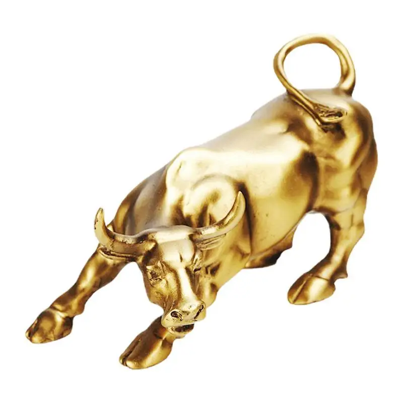 

Wall Street Bull Sculpture Resin Fortune Bull Desk Statue Stock Market Gifts For Office Workers Lucky Feng Shui Decor For Office