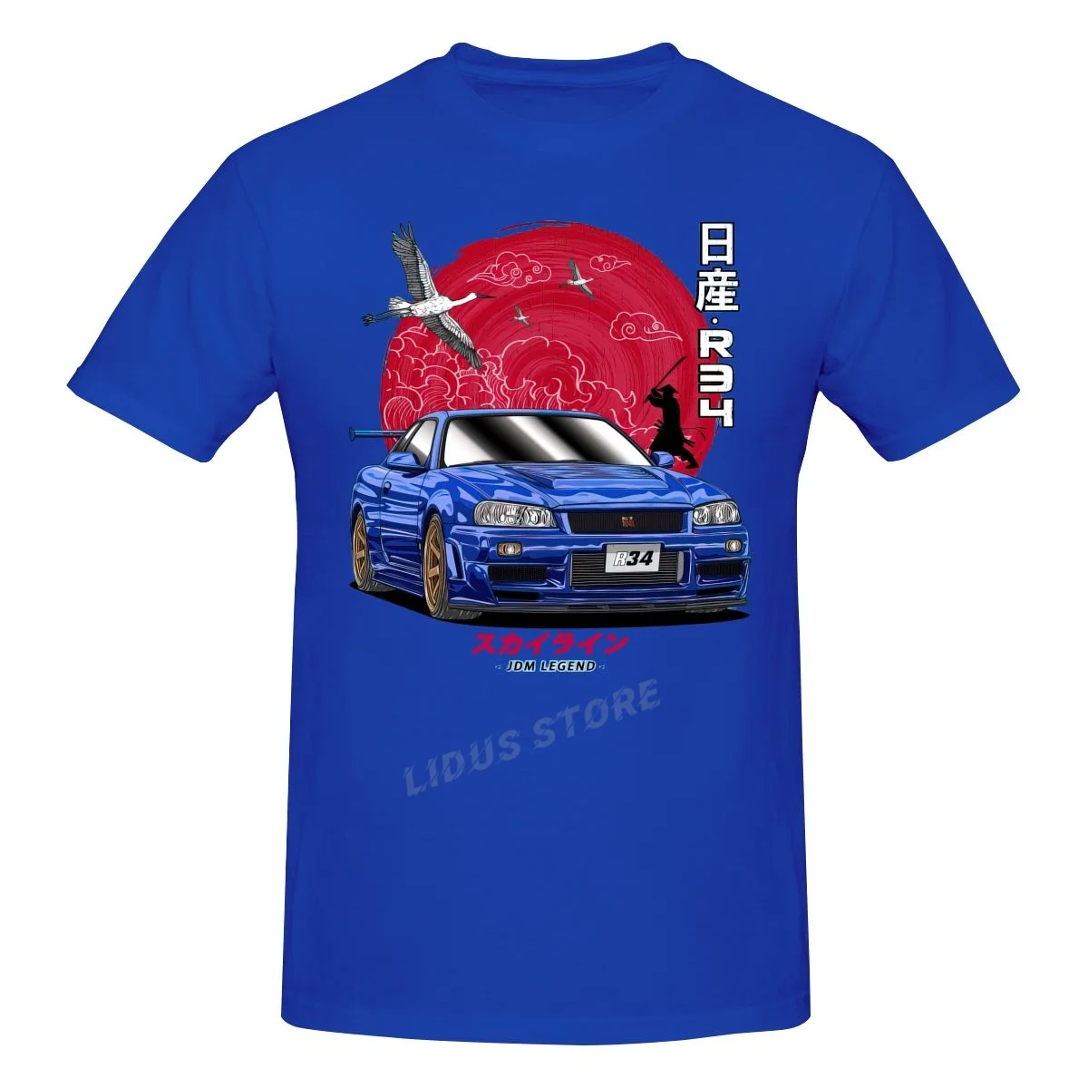 

JDM Nippon Nissan Skyline GT-R R34 T shirt Harajuku Clothing Short Sleeve Cotton Streetwear Graphic Tshirt Tees