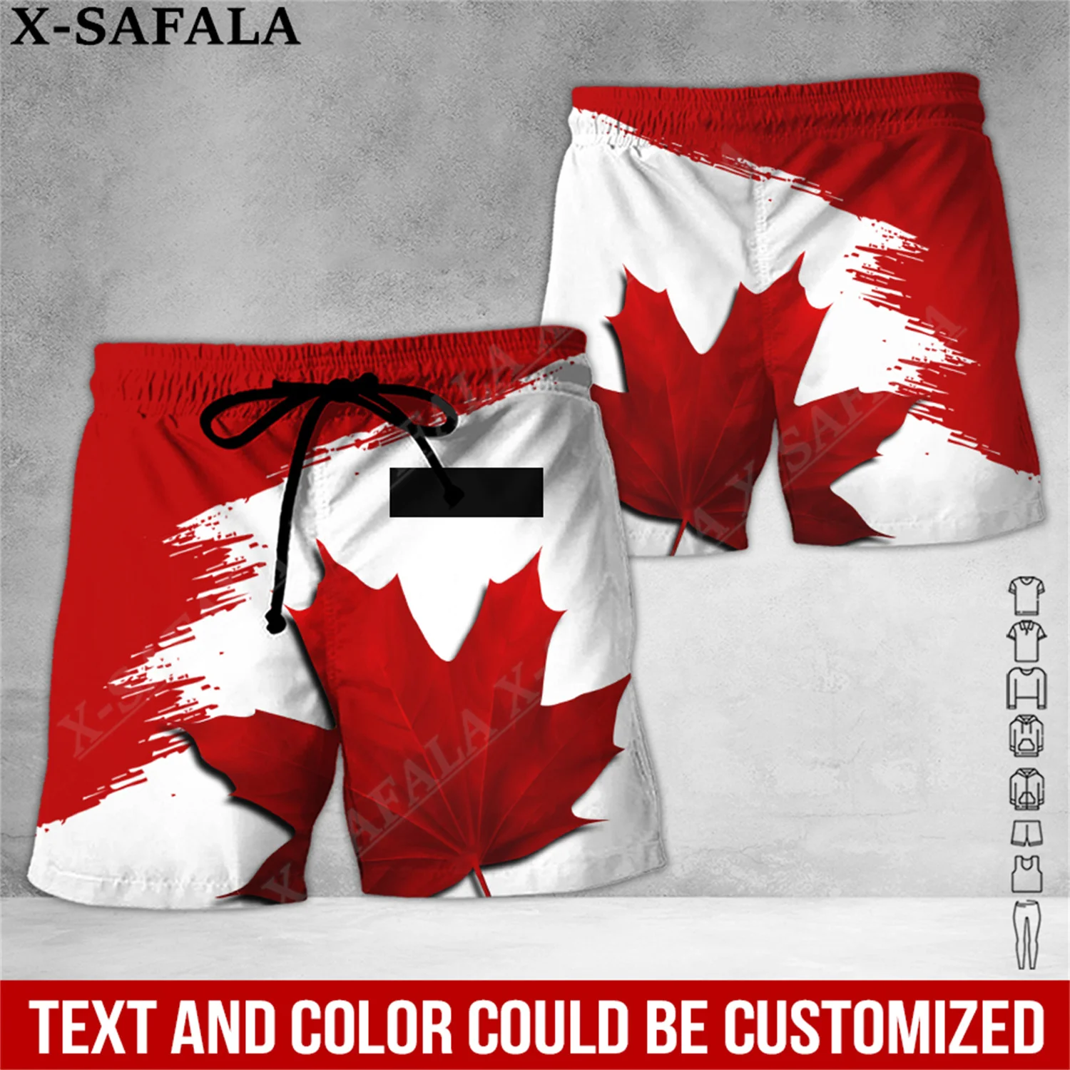 

Canadian Hockey Lover Maple Leaf Customized Swimming Shorts Summer Beach Holiday Shorts Men's Swimming Pants Half Pants-6