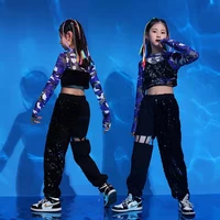girls jazz dance costumes hip hop outfits cheerleading performance clothing street dancing dress suit kids modern stage wear