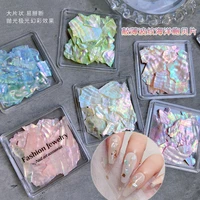1 box irregular abalone shell nail charms natural shell slices stone nail art flakes for manicure gems jewelry nail supplies
