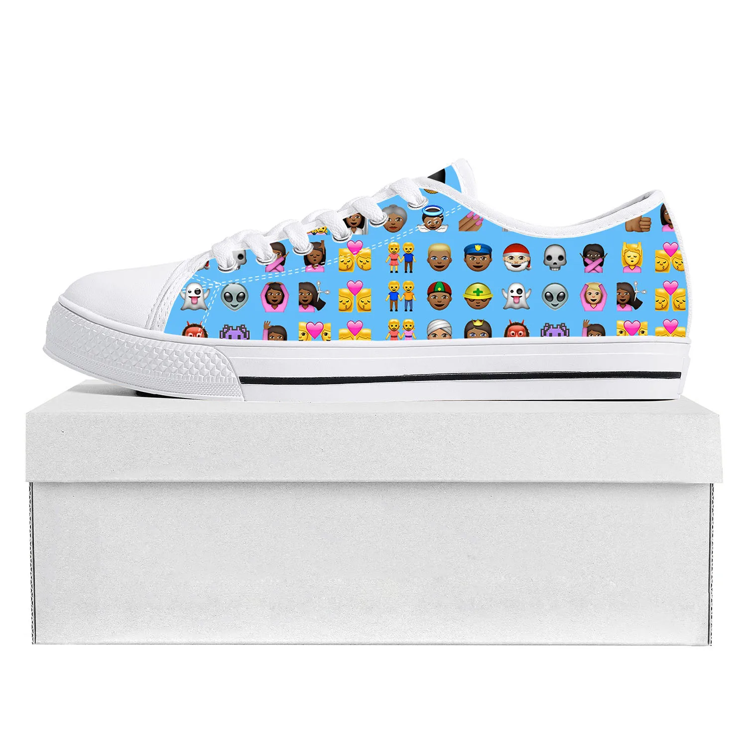

Fashion Emojied Funny smile Emotion Low Top Sneakers Mens Womens Teenager Canvas High Quality Sneaker Casual Custom Made Shoes