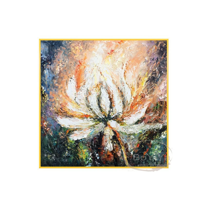 

High Quality One Piece Abstract Texture Flower Wall Picture Hand Drawn Canvas Oil Painting For Home Decor Living Room Bedroom