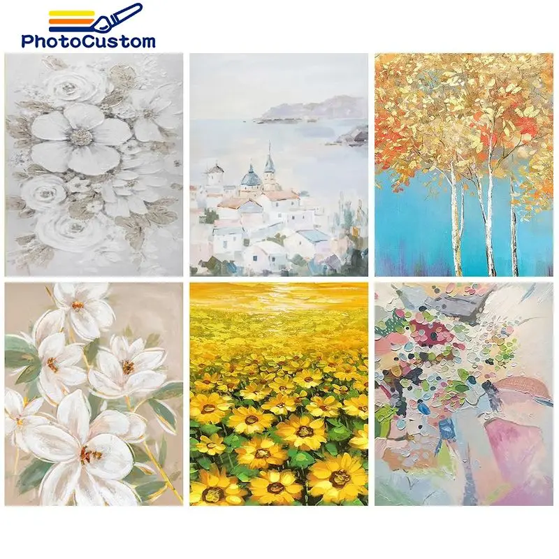 

PhotoCustom DIY Pictures By Number Landscape Kits Home Decor Drawing On Canvas HandPainted Painting By Numbers Art Gift