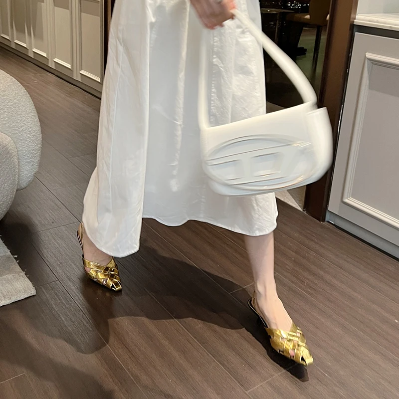 Summer Thin Heel 4cm  Pointed Toe  Nightclub Slim High Heels Sandal  Lady Slingback Party Shoes Female Fashion Stilettos 6A