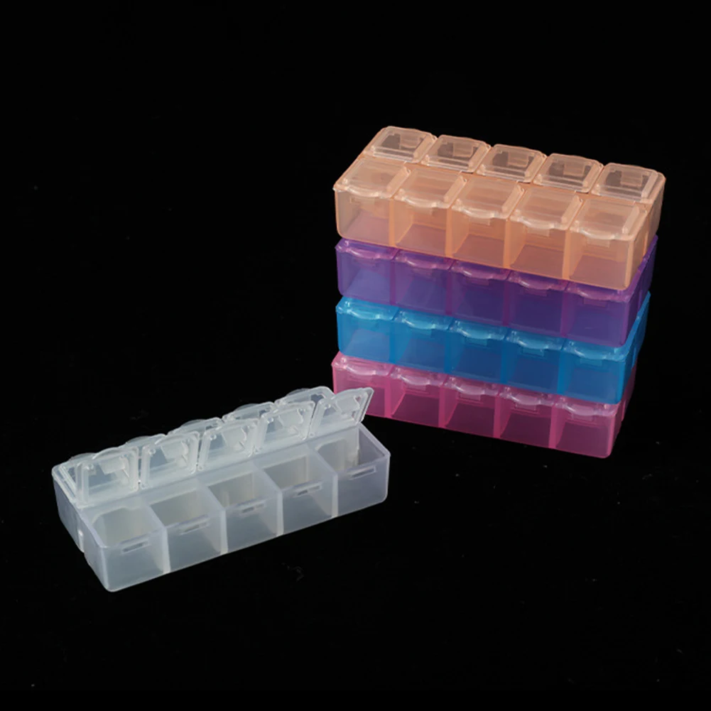 

Plastic Rectangle Small 10 Grid Compartment Storage Box 2022 Earring Jewelry Beads Case Container Display Organizer Pillbox