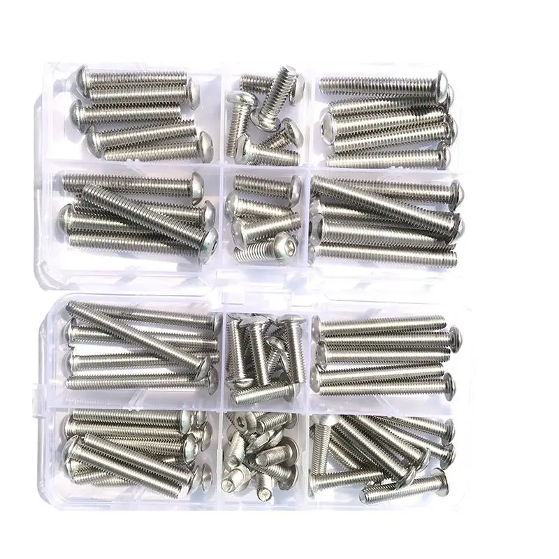 

304 Stainless Steel Hexagon Hex Socket Head Button Allen Screw Set M2 M2.5 M3 M4 M5 M6 M8 M10 Allen Hex Socket Button Head Screw