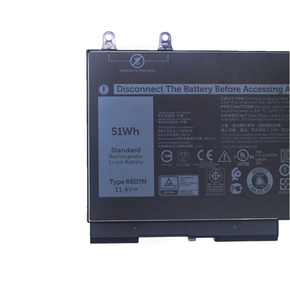 Новый оригинальный аккумулятор для ноутбука R8D7N 11 4 В 51 Втч Dell Precision 3540 3550 Latitude 5400